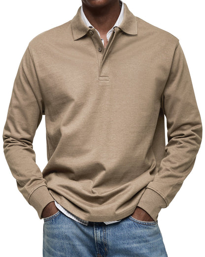 Matteo | Langarm Polo Shirt mit Knopfleiste für Herren