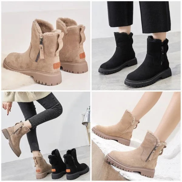 Brigitte | Damen Stiefeletten mit Reißverschluss und Blockabsatz