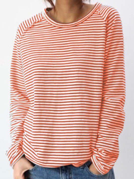 Renske | Gestreiftes Longsleeve Shirt mit Rundhals für Damen