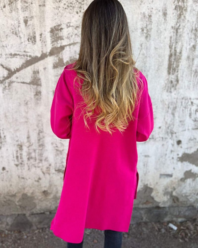 Nadja | Kapuzen-Strickjacke Damen mit Reißverschluss und langen Ärmeln