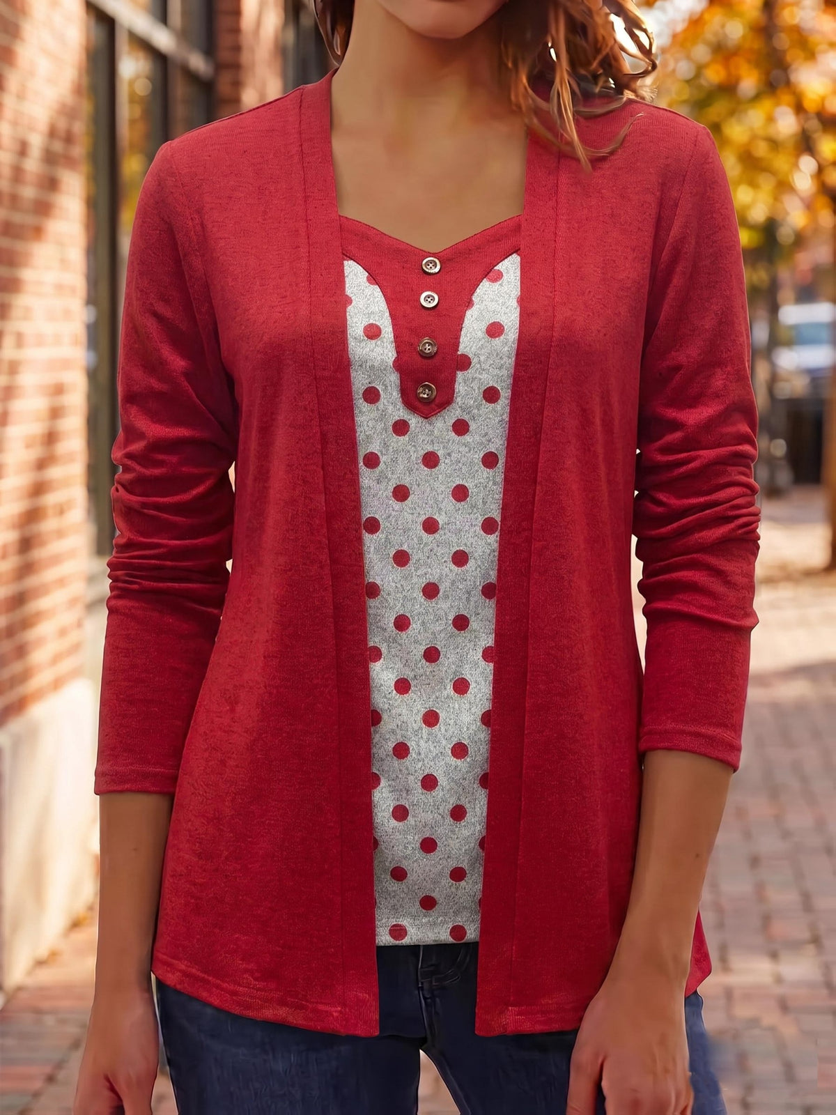 Eleanor | Damen Strickcardigan mit Streifen-Einsatz