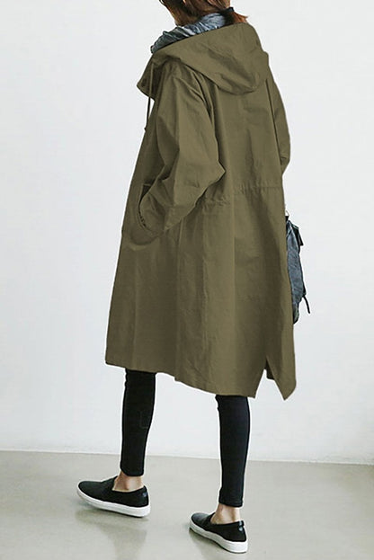 Freyla | Damen Trenchcoat mit Kapuze Wasserdicht Elegant