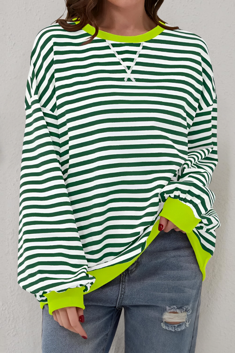 Guusje | Damen Sweatshirt mit Streifenmuster und Rundhalsausschnitt