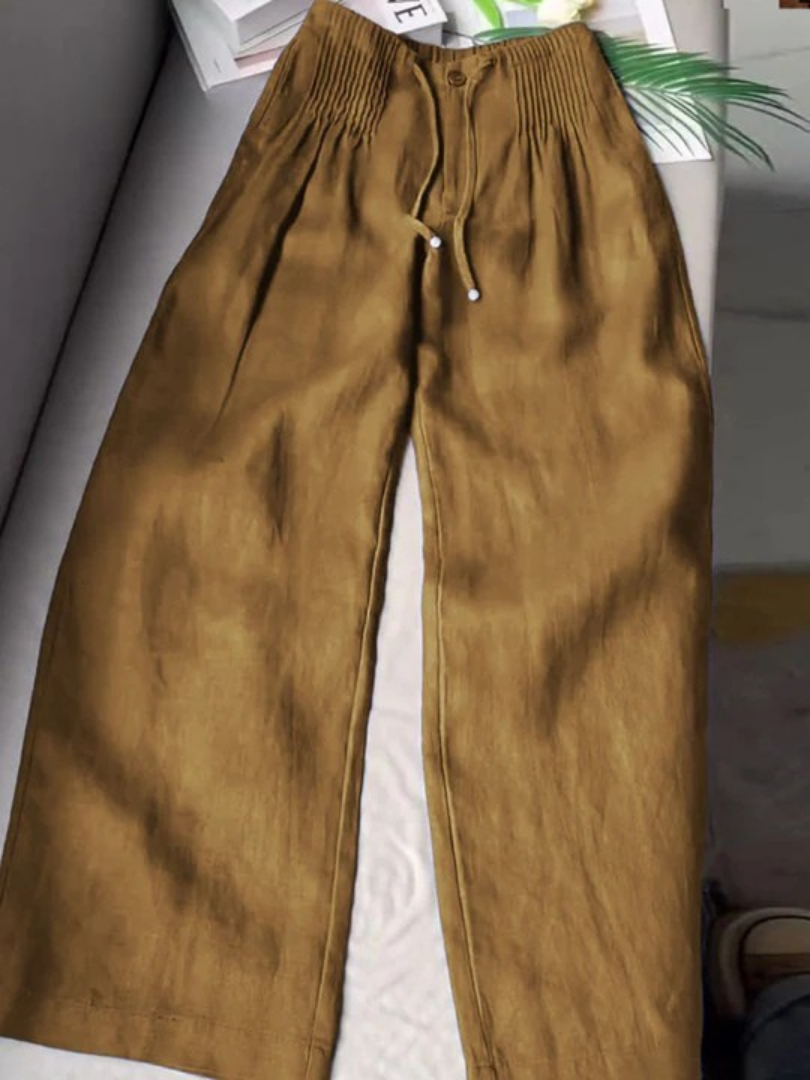 Nova | Weites Bein Hochtaillierte Hose mit Kordelzug