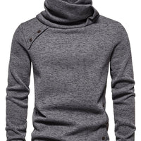 Emmanuel | Herren Strickpullover mit Knopfleiste Stehkragen