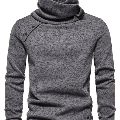 Emmanuel | Herren Strickpullover mit Knopfleiste Stehkragen