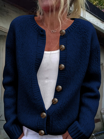 Arabella | Damen Strickjacke oversized mit Knopfleiste