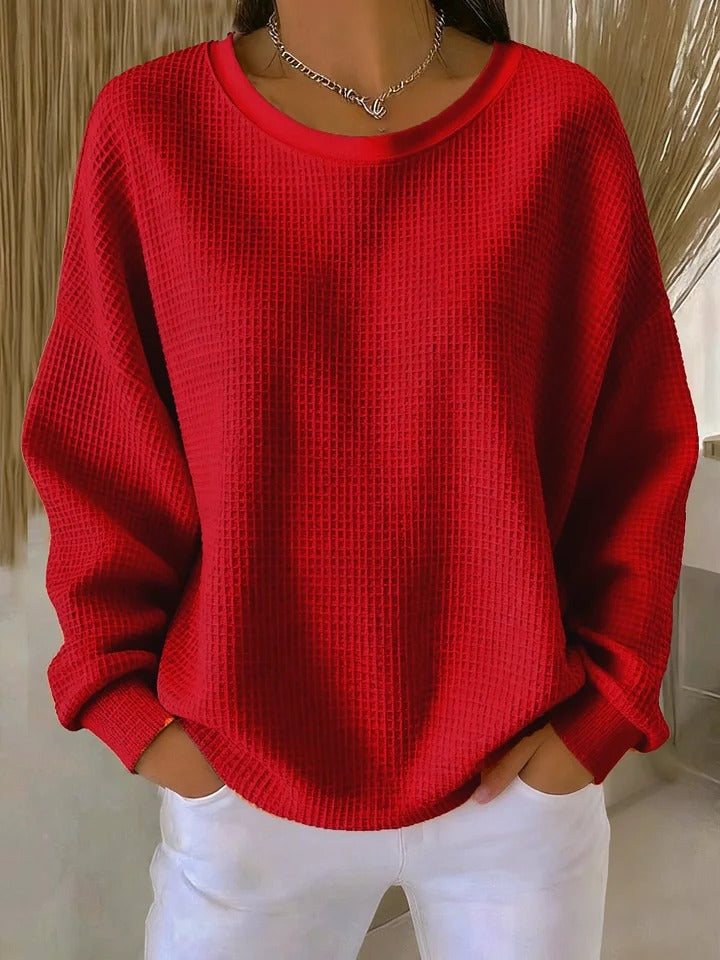 Carmen | Damen Rundhals Pullover Lockere Passform