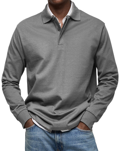 Matteo | Langarm Polo Shirt mit Knopfleiste für Herren