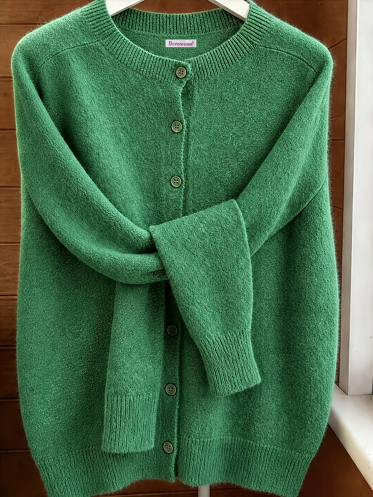 Elvira | Damen Strickjacke Cardigan Rundhalsausschnitt