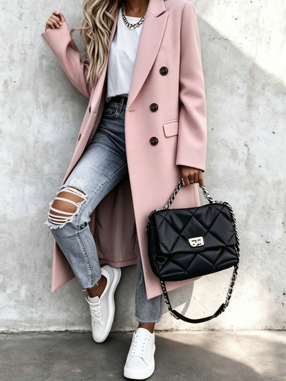 Caroline | Damen Zweireiher Trenchcoat 79,95 mit Reverskragen