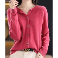 Marlene | Damen Strickjacke mit Rundhalsausschnitt