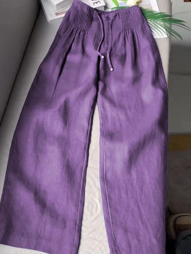 Nova | Weites Bein Hochtaillierte Hose mit Kordelzug