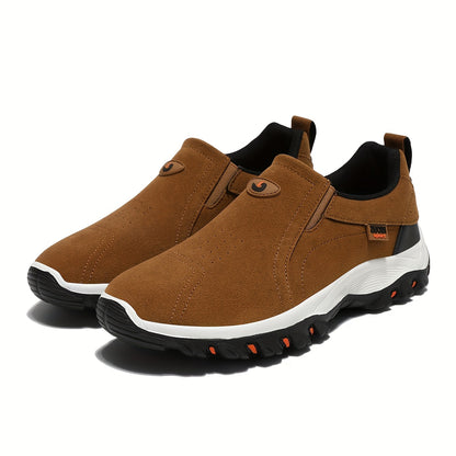Declan | Herren Slip-On Wanderschuhe mit robuster Profilsohle, Grau