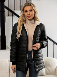 Aveline | Winterjacke Damen gesteppt mit Kapuze und Teddyfutter