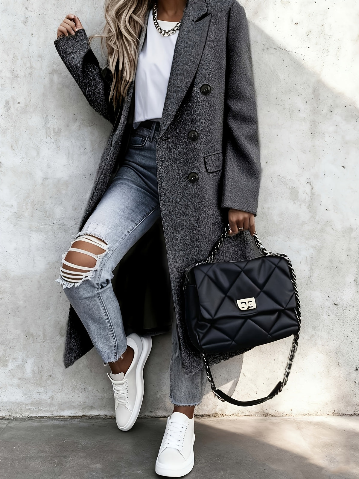 Caroline | Damen Zweireiher Trenchcoat 79,95 mit Reverskragen