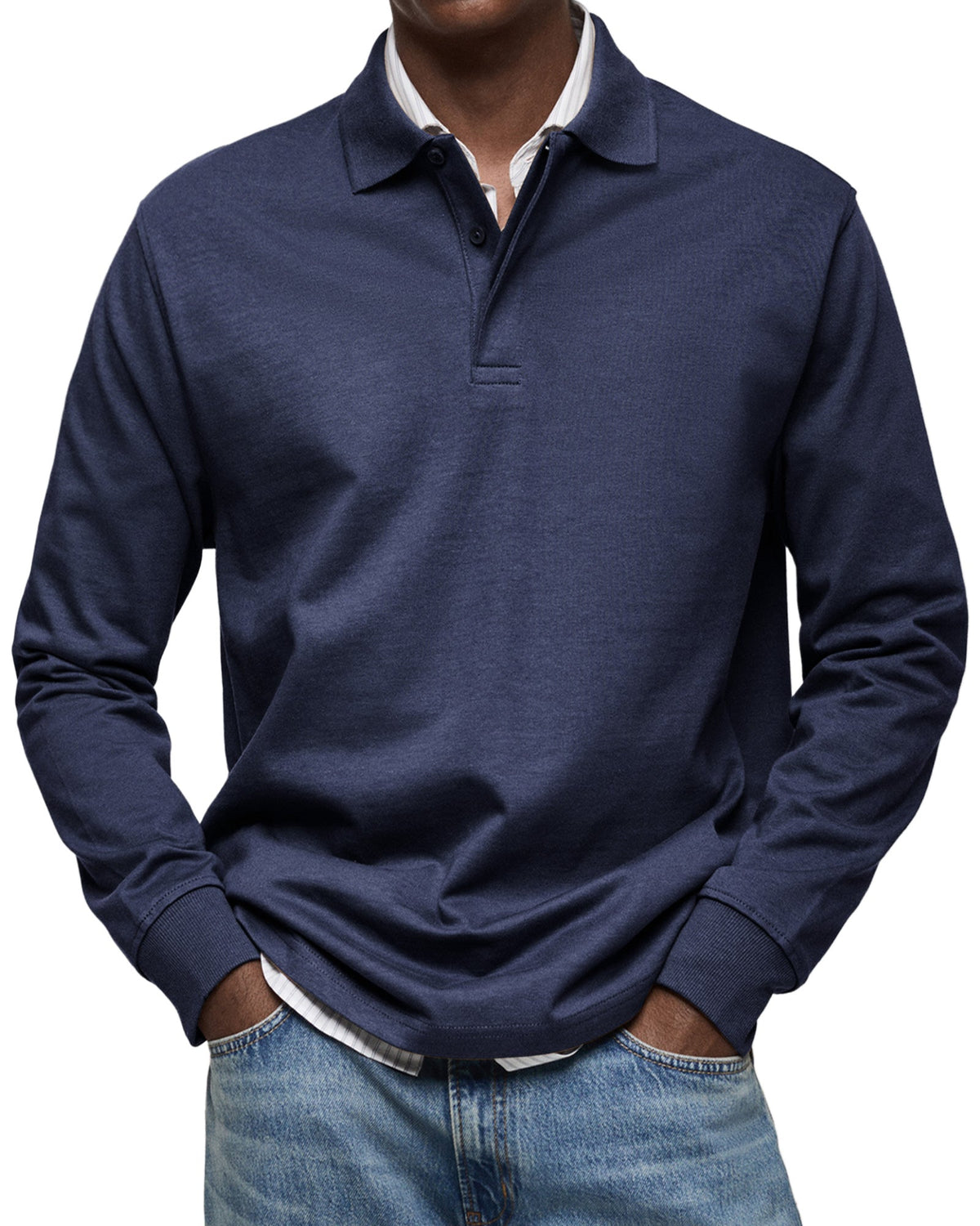 Matteo | Langarm Polo Shirt mit Knopfleiste für Herren