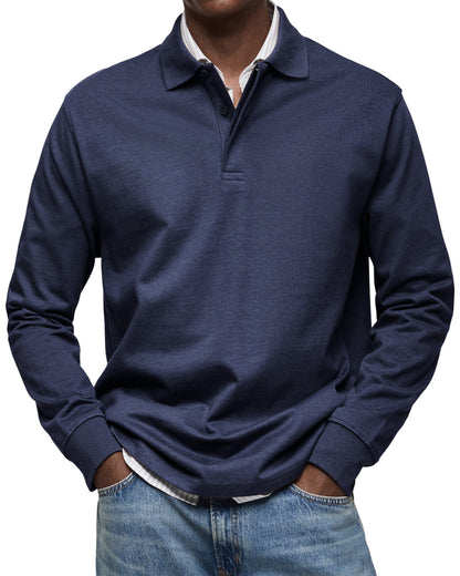 Matteo | Langarm Polo Shirt mit Knopfleiste für Herren