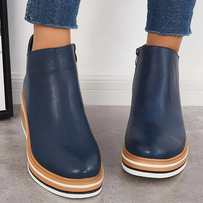 Pippa | Klassische Stiefel mit Reißverschluss und Blockabsatz
