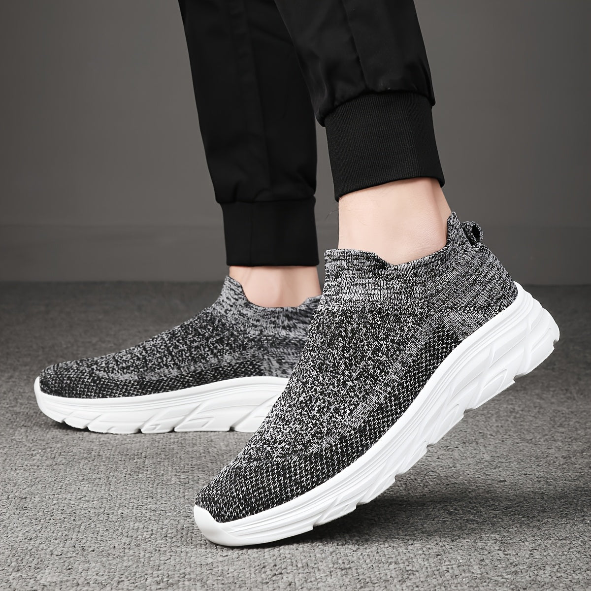 Daniel | Herren Slip-On Sneaker mit Strickschaft, Ademend, Sportlich
