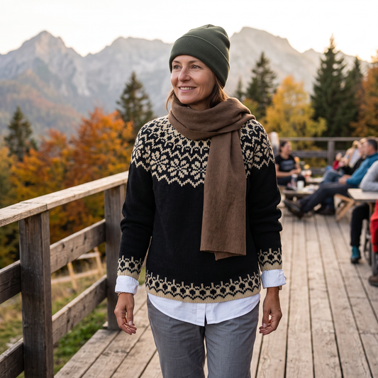 Freyr | Damen Strickpullover Islandmuster Rundhals