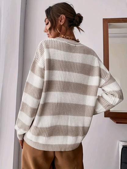 Madeleine | Gestreifter Oversized Strickpullover für Damen
