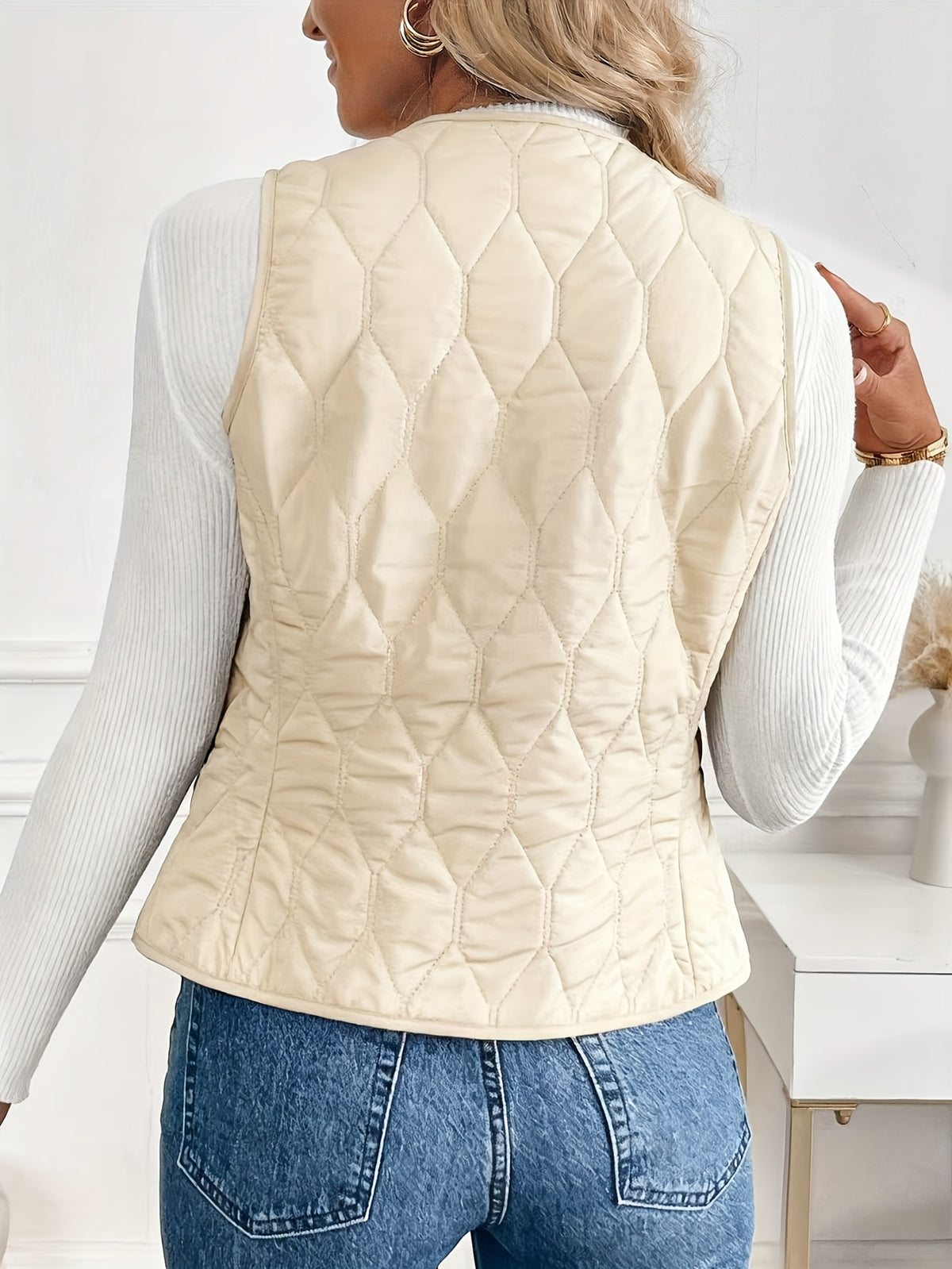 Corinne | Damen Winterjacke Gesteppt Kunstfellfutter Knopfleiste