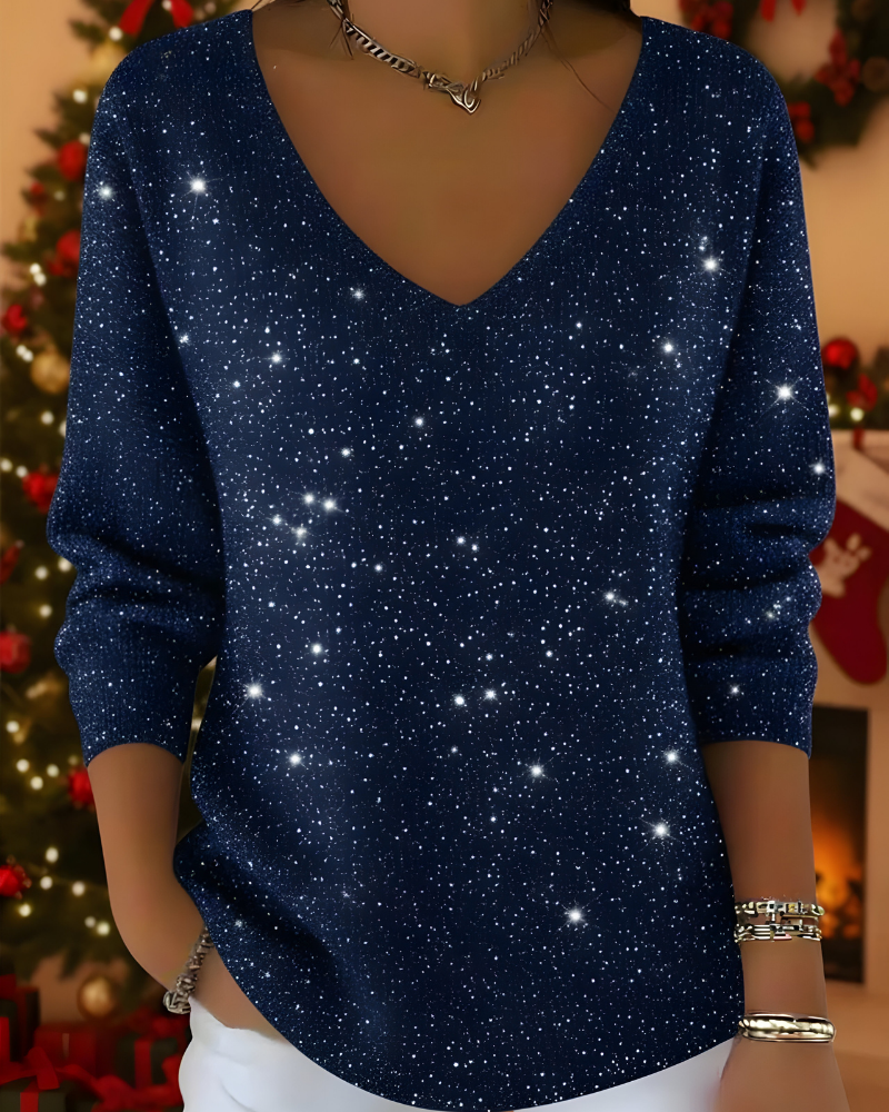 Hanna | Damen Strickpullover mit Glitzereffekt und Rippstruktur