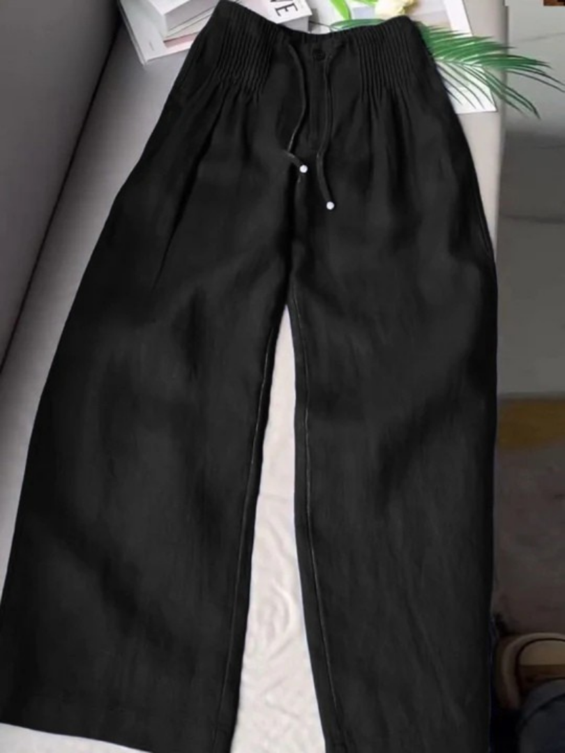 Nova | Weites Bein Hochtaillierte Hose mit Kordelzug