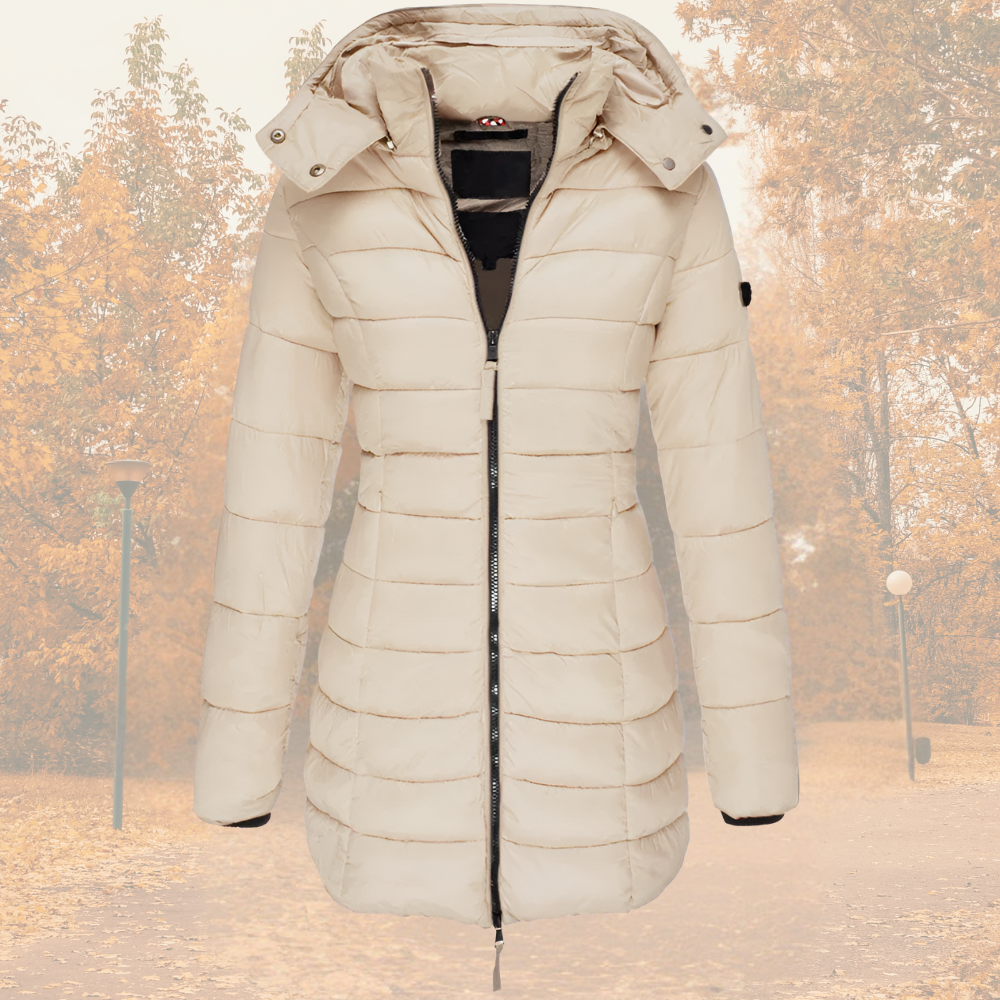 Brielle | Winterjacke Damen Taillierte Steppjacke mit Kapuze