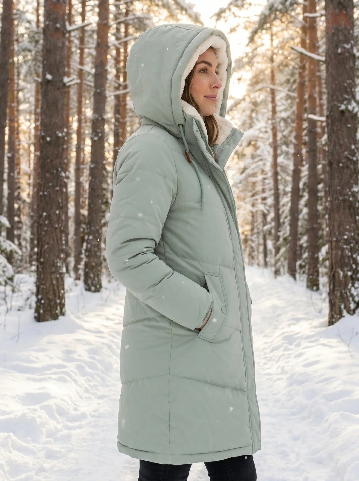 Metta | Winterjacke Damen Gesteppt mit Kapuze und Kordelzug