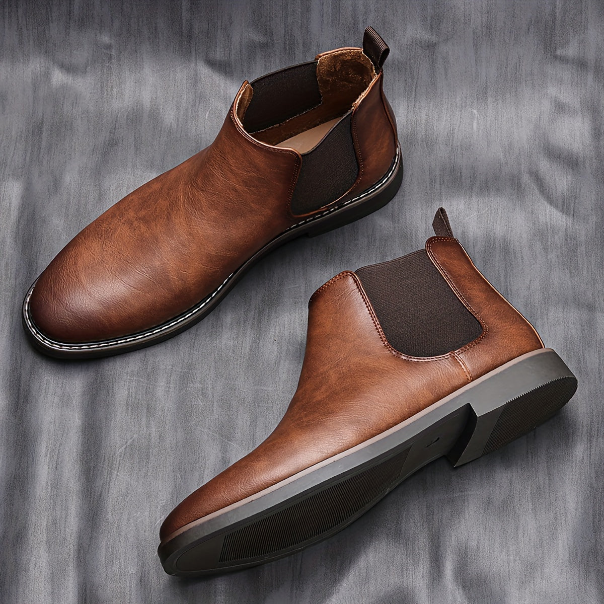 Marcel | Herren Chelsea Boots mit Schnürung und Blockabsatz, Braun