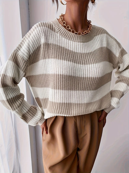 Madeleine | Gestreifter Oversized Strickpullover für Damen