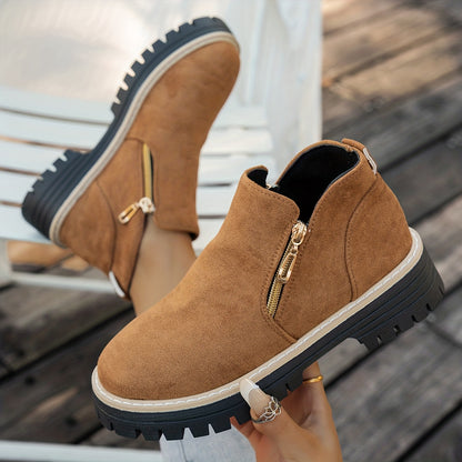 Bea | Chelsea Boots Damen mit goldenem Reißverschluss