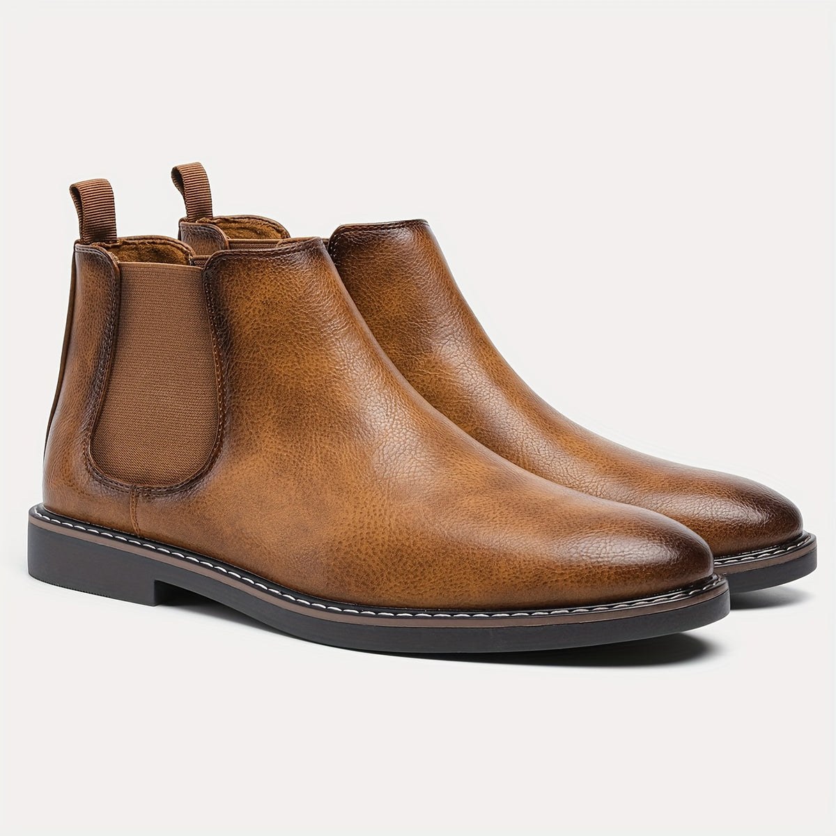 Marcel | Herren Chelsea Boots mit Schnürung und Blockabsatz, Braun
