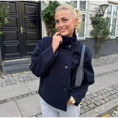 Alma | Damen Kurzmantel Elegant Zweireiher Winter