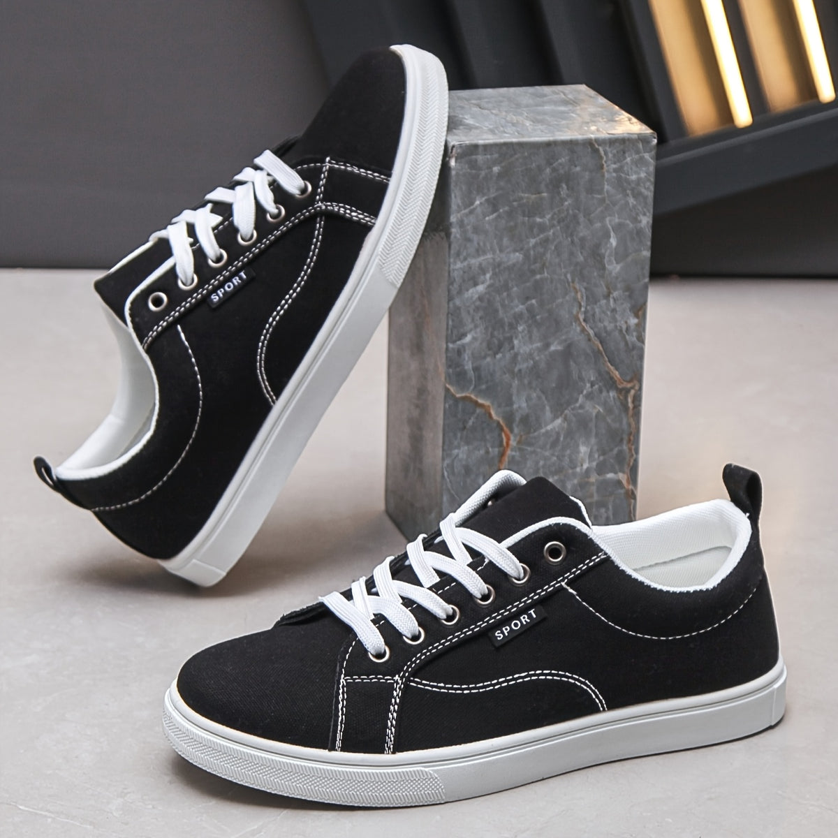 Edgar | Herren Sneaker mit Schnürung und gerippter Sohle, Denim