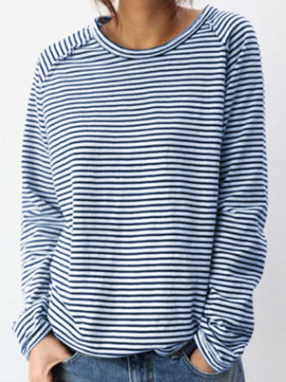 Renske | Gestreiftes Longsleeve Shirt mit Rundhals für Damen