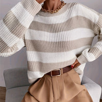 Madeleine | Gestreifter Oversized Strickpullover für Damen