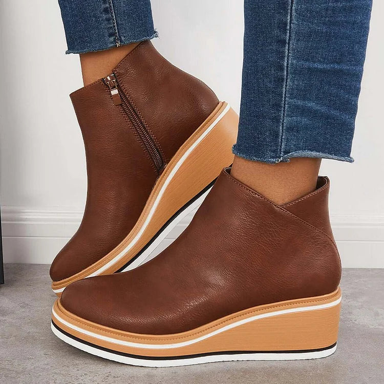 Pippa | Klassische Stiefel mit Reißverschluss und Blockabsatz