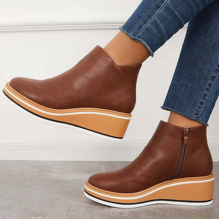 Pippa | Klassische Stiefel mit Reißverschluss und Blockabsatz