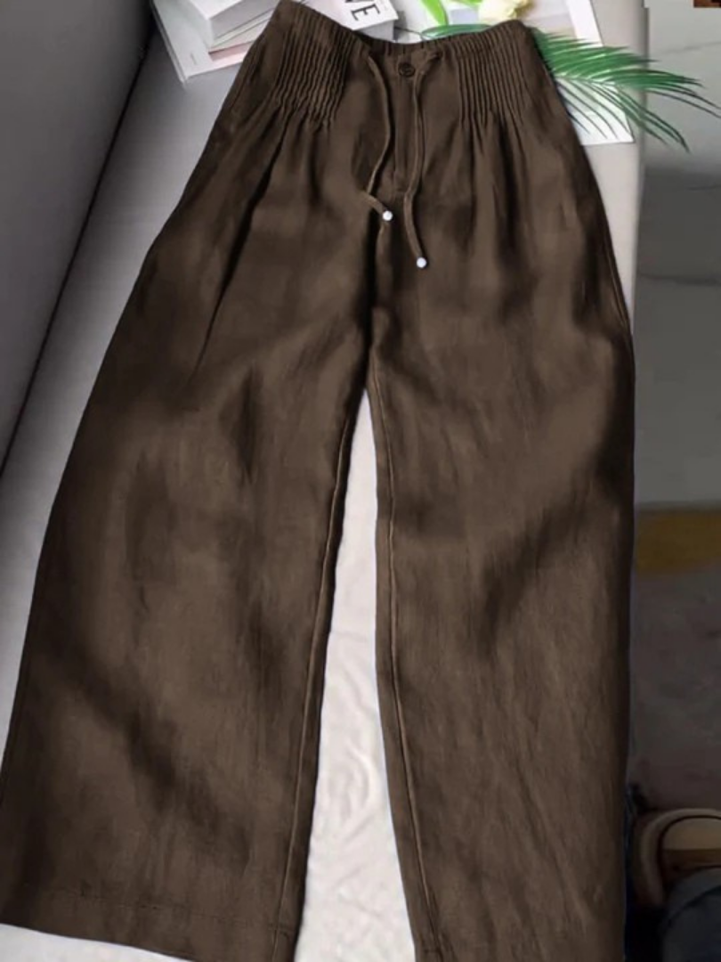 Nova | Weites Bein Hochtaillierte Hose mit Kordelzug