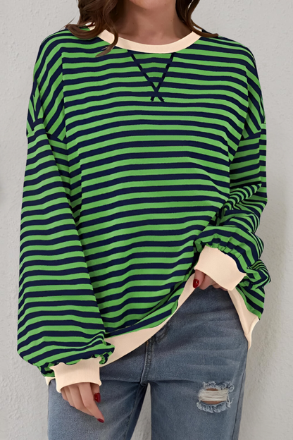 Guusje | Damen Sweatshirt mit Streifenmuster und Rundhalsausschnitt
