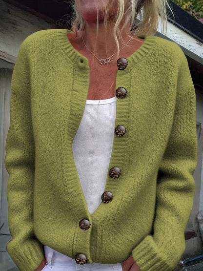 Arabella | Damen Strickjacke oversized mit Knopfleiste