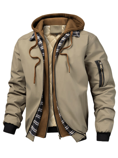 Bennett | Herren Steppjacke mit Kapuze und Kontrastfutter