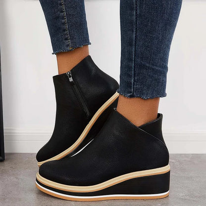 Pippa | Klassische Stiefel mit Reißverschluss und Blockabsatz