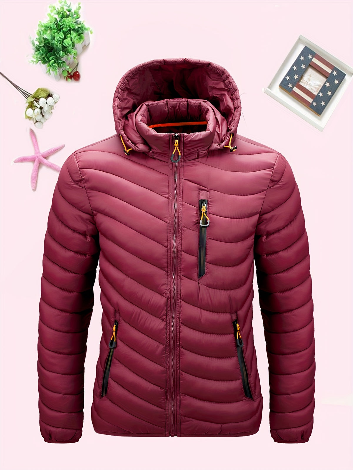 Cillian | Herren Steppjacke mit Kapuze und Stehkragen, Winterjacke