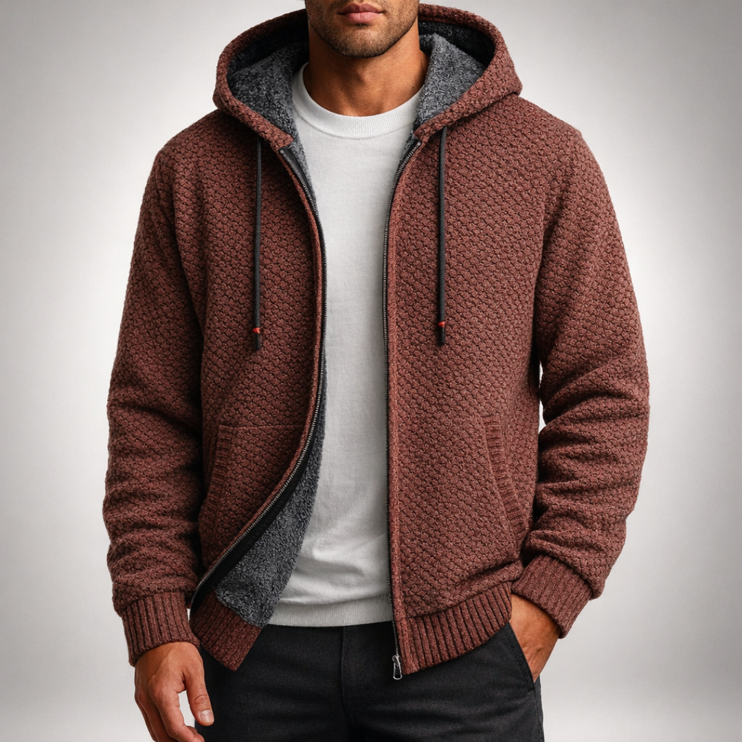 Remco | Herren Hoodie mit Reißverschluss und Kängurutasche