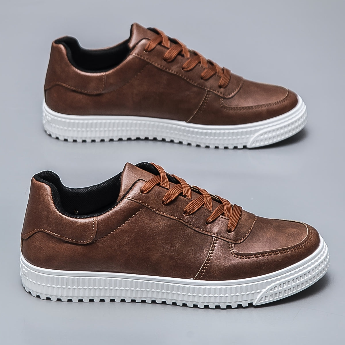 David | Herren Sneaker mit Schnürung und Blockabsatz, Braun