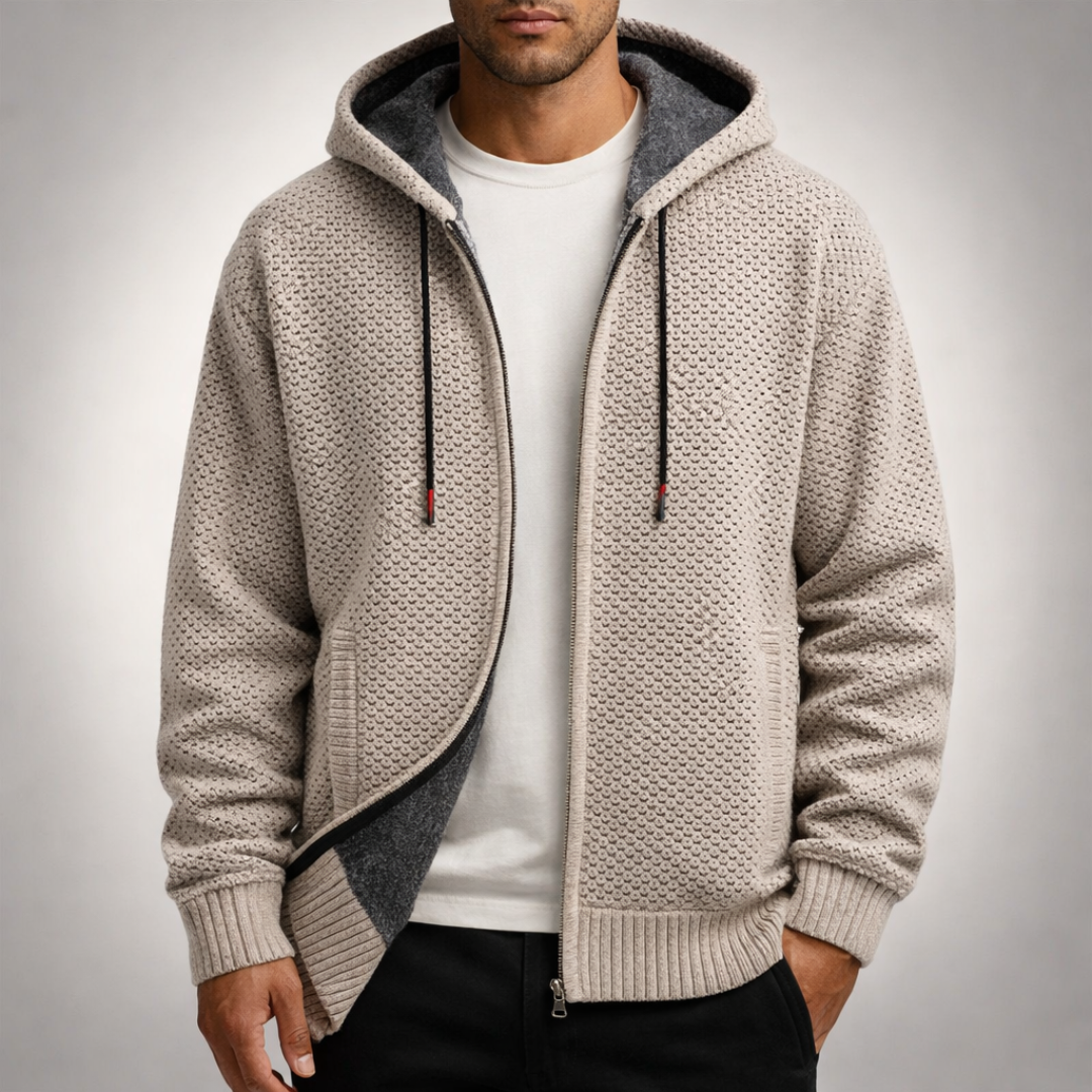 Remco | Herren Hoodie mit Reißverschluss und Kängurutasche